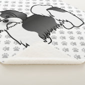 Schwarz-Weiß Lhasa Apso Niedlicher Cartoon Dog Sherpadecke (3/4)