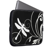 Schwarz-Weiß-Libelle Laptopschutzhülle (Vorne Rechts)