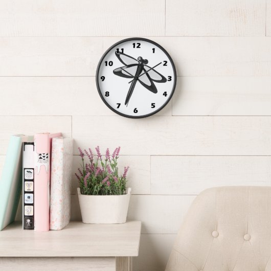 Schwarz-Weiß-Libelle Uhr (Lesesaal)