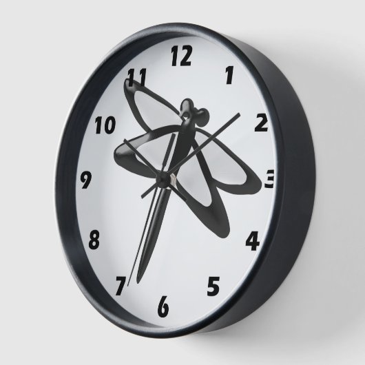 Schwarz-Weiß-Libelle Uhr (Winkel)