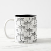 Schwarz-Weiß-Libelle Zweifarbige Tasse (Links)