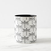 Schwarz-Weiß-Libelle Zweifarbige Tasse (Mittel)