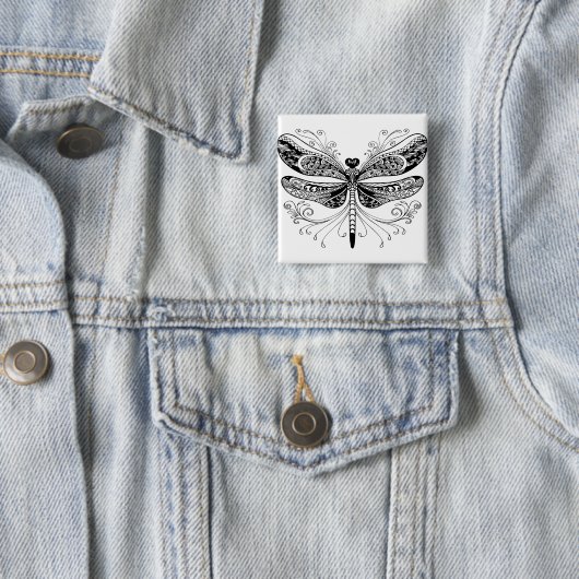 Schwarz-Weiß-Libellen-Button Button (Beispiel)