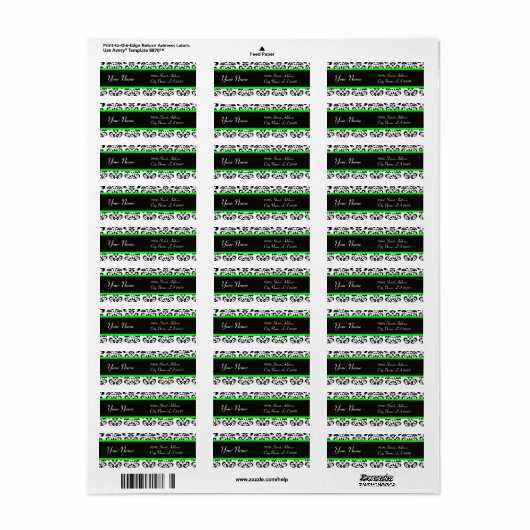 SCHWARZ-WEISS LICHT GREEN DAMASK (Vorne)