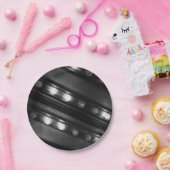 Schwarz-Weiß-Lichtmuster Pappteller (Party)