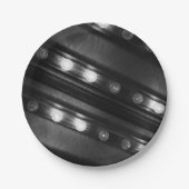 Schwarz-Weiß-Lichtmuster Pappteller (Vorderseite)