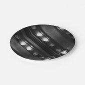 Schwarz-Weiß-Lichtmuster Pappteller (Schrägansicht)