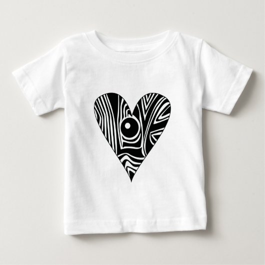 Schwarz-Weiß-LIEBE Baby T-shirt (Vorderseite)