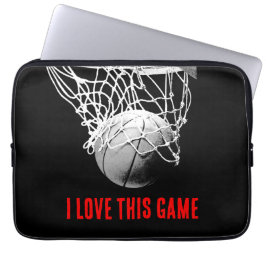 Schwarz-Weiß-Liebe Basketball Laptopschutzhülle