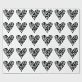 Schwarz-Weiß-LIEBE Geschenkpapier (Flach)