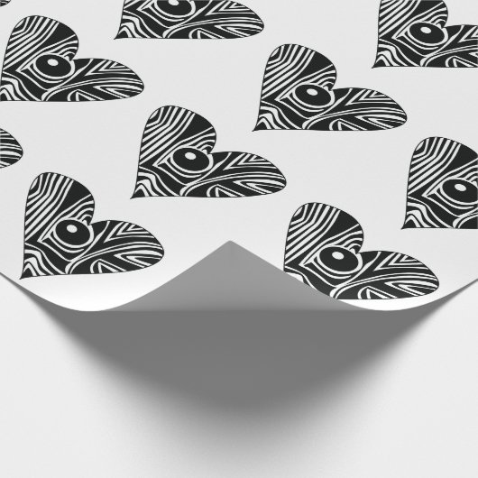 Schwarz-Weiß-LIEBE Geschenkpapier (Ecke)