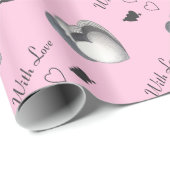 Schwarz-Weiß-Liebe Geschenkpapier (Rolleneckpunkt)