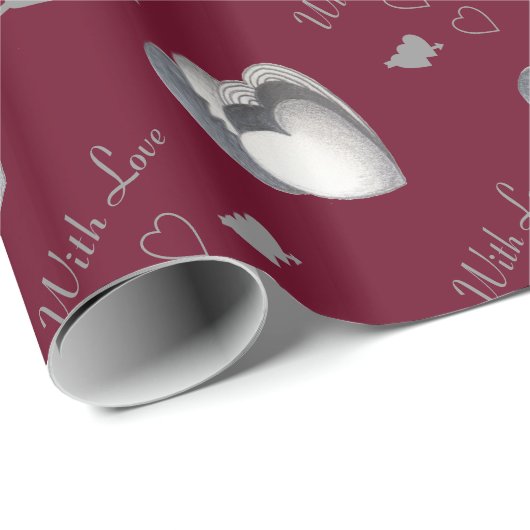 Schwarz-Weiß-Liebe Geschenkpapier (Rolleneckpunkt)