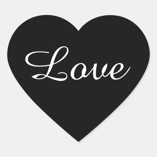 Schwarz-Weiß-Liebe-Heart-Aufkleber, Gastgeschenk H Herz-Aufkleber (Vorderseite)
