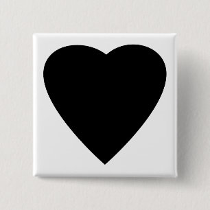 Schwarz-Weiß-Liebe Herzdesign. Button