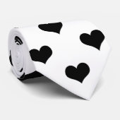 Schwarz-Weiß-Liebe-Herzdesign Krawatte (Gerollt)