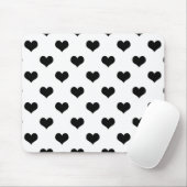 Schwarz-Weiß-Liebe-Herzdesign Mousepad (Mit Mouse)