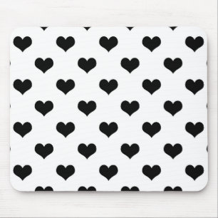Schwarz-Weiß-Liebe-Herzdesign Mousepad