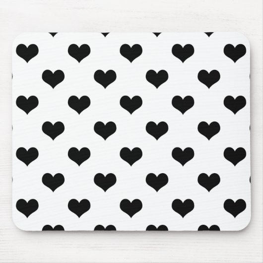 Schwarz-Weiß-Liebe-Herzdesign Mousepad (Vorne)