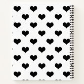 Schwarz-Weiß-Liebe-Herzdesign Notizblock (Rückseite)