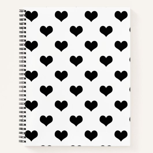 Schwarz-Weiß-Liebe-Herzdesign Notizblock (Vorderseite)