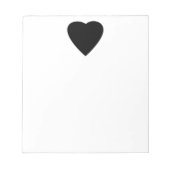Schwarz-Weiß-Liebe Herzdesign. Notizblock (Vorderseite)