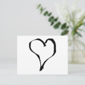 Schwarz-Weiß-Liebe Herzdesign. Postkarte (Stehend Vorderseite)