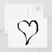 Schwarz-Weiß-Liebe Herzdesign. Postkarte (Vorne/Hinten)