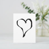 Schwarz-Weiß-Liebe Herzdesign. Postkarte (Stehend Vorderseite)