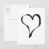 Schwarz-Weiß-Liebe Herzdesign. Postkarte (Vorne/Hinten)