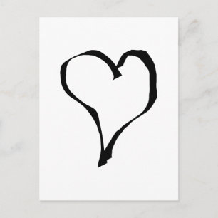 Schwarz-Weiß-Liebe Herzdesign. Postkarte
