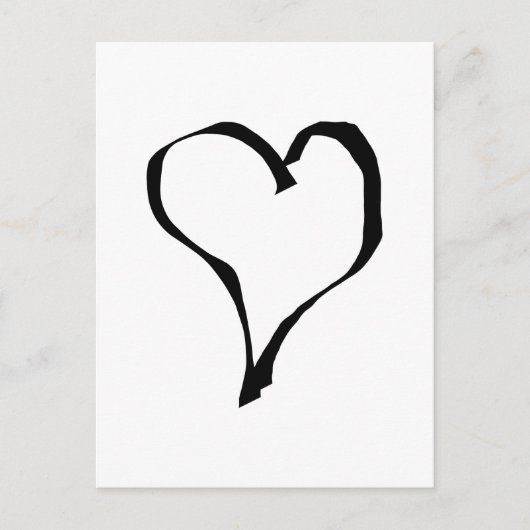 Schwarz-Weiß-Liebe Herzdesign. Postkarte (Vorderseite)