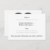 Schwarz-Weiß-Liebe Herzdesign. RSVP Karte (Vorne/Hinten)