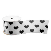 Schwarz-Weiß-Liebe-Herzdesign Satinband (Spule)