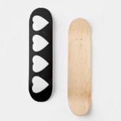 Schwarz-Weiß-Liebe Herzdesign. Skateboard (Vorderseite)