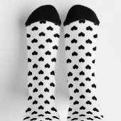 Schwarz-Weiß-Liebe-Herzdesign Socken (Oben)