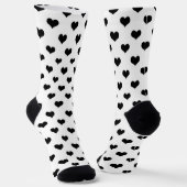 Schwarz-Weiß-Liebe-Herzdesign Socken (Gewinkelt)