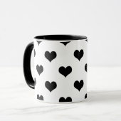 Schwarz-Weiß-Liebe-Herzdesign Tasse (Vorderseite Links)