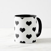 Schwarz-Weiß-Liebe-Herzdesign Tasse (VorderseiteRechts)