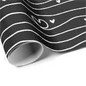 Schwarz-Weiß-Liebe Herzmuster-Valentine Geschenkpapier (Rolleneckpunkt)