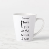 Schwarz-weiß Liebe ich Sie zur Mondtypografie Milchtasse (Rechts)