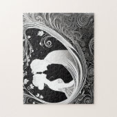 Schwarz-Weiß-Liebe im Rückwärtsgang: Silhouette Pa Puzzle (Vertikal)