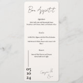 Schwarz-Weiß-Liebe Letter-Hochzeitmenü Menükarte (Vorderseite)