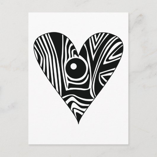 Schwarz-Weiß-LIEBE Postkarte (Vorderseite)