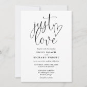 Schwarz-Weiß-Liebe-Script-Foto Hochzeit Einladung (Vorderseite)