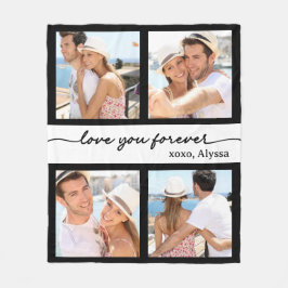 Schwarz-Weiß-Liebe Sie für immer 4 Foto Fleecedecke