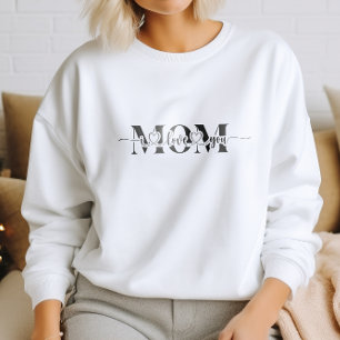 Schwarz-Weiß-Liebe Sie Mama drucken Frau T-Shirt