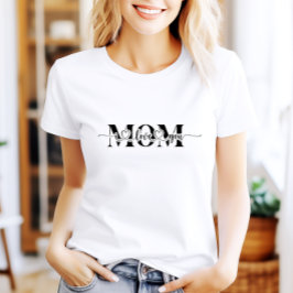 Schwarz-Weiß-Liebe Sie Mama drucken T-Shirt