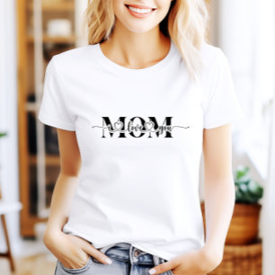 Schwarz-Weiß-Liebe Sie Mama drucken T-Shirt