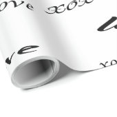 Schwarz-Weiß-Liebe Xoxo-Muster Geschenkpapier (Rolleneckpunkt)